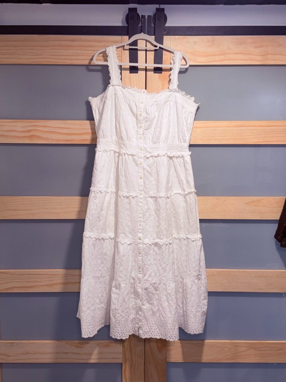 Gap x DOEN White Eyelet Midi Dress XL - Picture 2 of 10